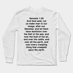 Genesis 1:26 King James Version Bible Verse Typography Long Sleeve T-Shirt